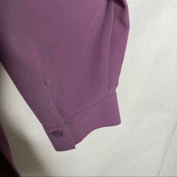 Laura Scott Wms 16 Purple Floral Embroidered Blouse Casual Dressy Office - Picture 9 of 11